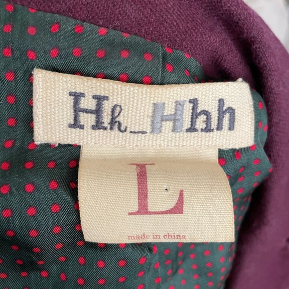 Hh_Hhh Hilfiger women’s wool blend burgundy notch collar long sleeve blazer L - Picture 5 of 6